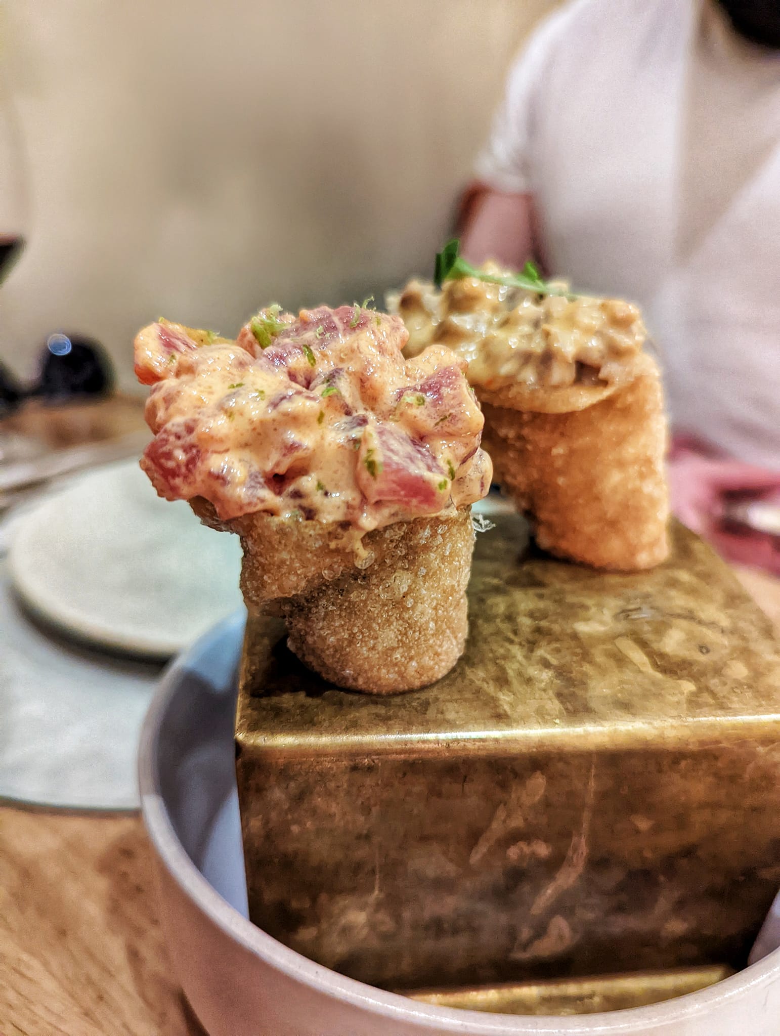 Spain: Food in Valencia - Living Bakkali restaurant - Corneto Ibérico and Corneto Tuna